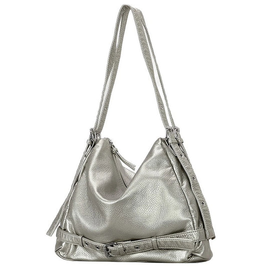 Belt-Detail Slouchy Hobo